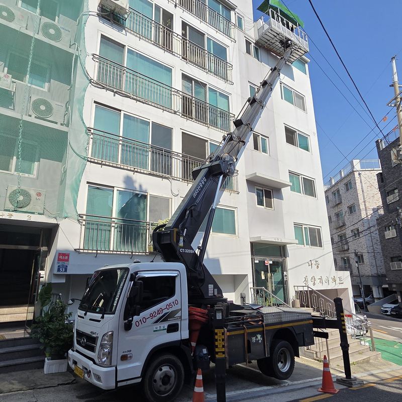 아자스카이 스카이차 주택가 고소작업 사진