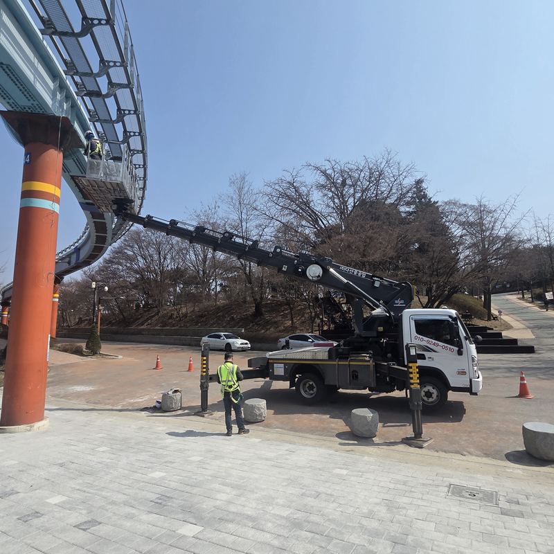 아자스카이 스카이차 건물 고소작업 사진